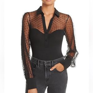 Thistle and Spire Meserole Collared Bodysuit - black